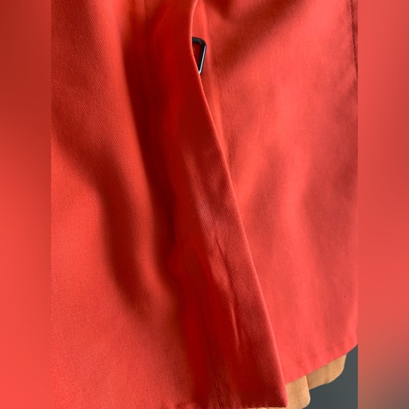 AKRIS Reversible Natalie Jacket Matching Skirt Set Two Toned Orange Cotton - Picture 15 of 16